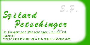 szilard petschinger business card